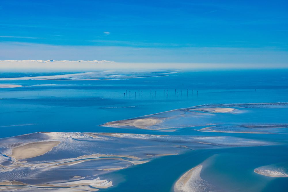 Aerial photograph Butjadingen - Wadden Sea of North Sea Coast in Butjadingen in the state Lower Saxony, Germany