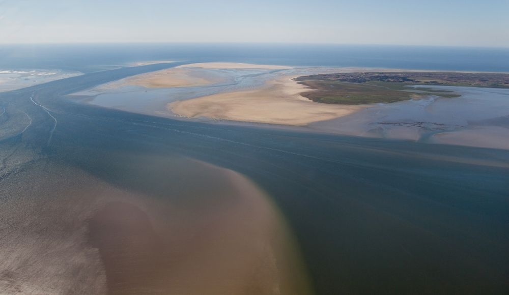 Aerial image Fanö - Wadden Sea of North Sea Coast in Fanoe in Denmark