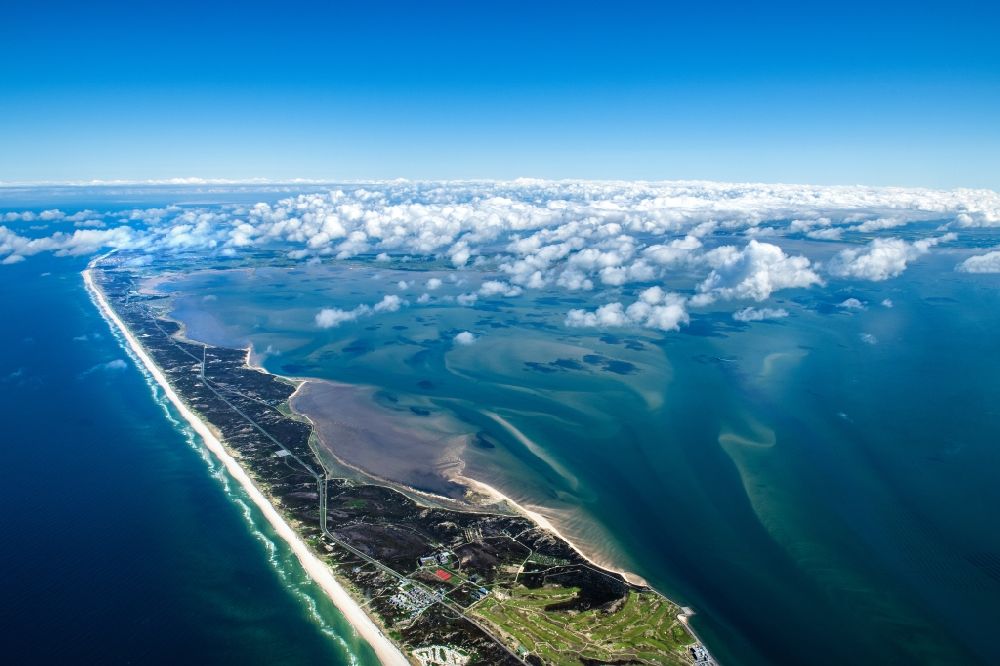 Aerial photograph Hörnum (Sylt) - Wadden Sea of North Sea Coast in Hoernum (Sylt) at the island Sylt in the state Schleswig-Holstein, Germany