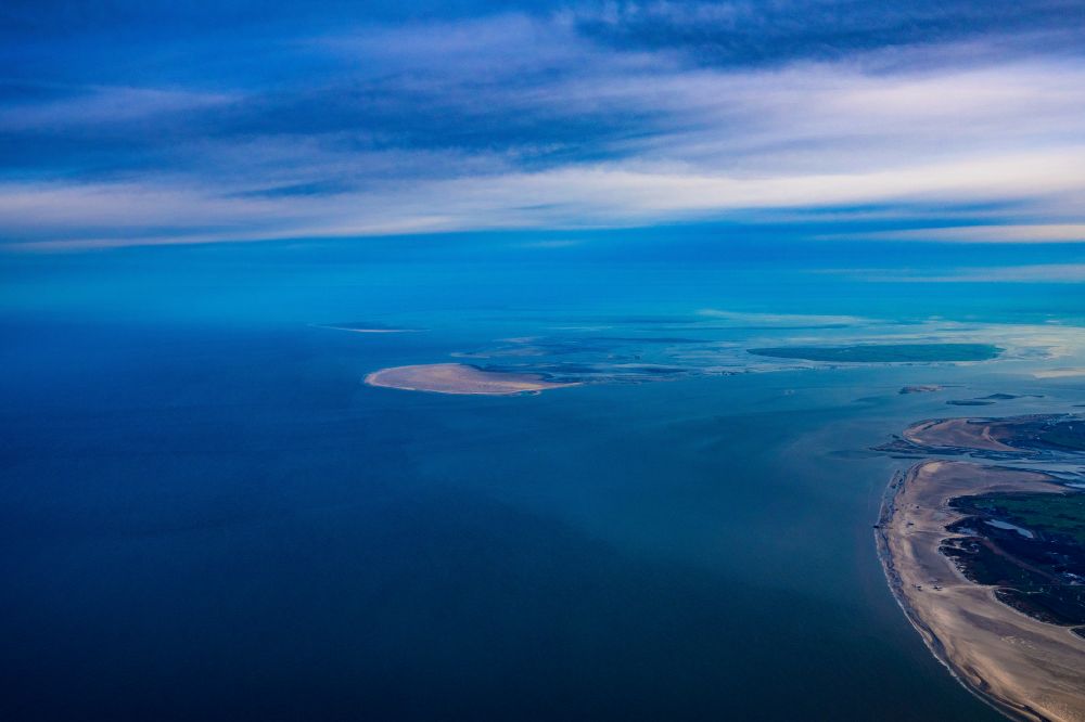 Hooge from above - Wadden Sea of the North Sea coast North Flesic Islands in the state of Schleswig-Holstein