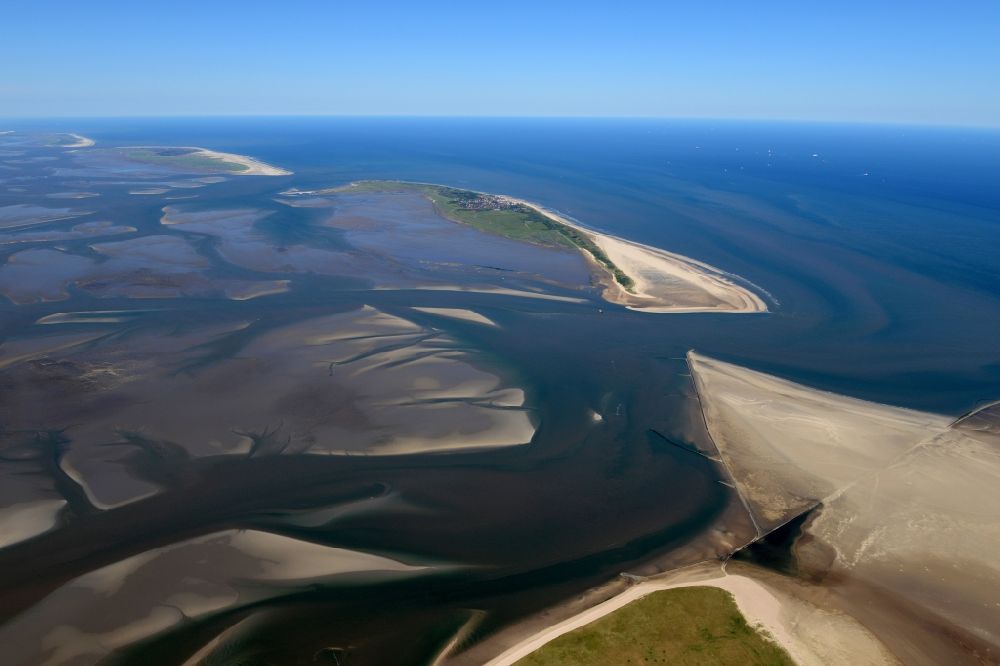 Aerial photograph Wangerland - Wadden Sea of North Sea Coast in Wangerland in the state Lower Saxony