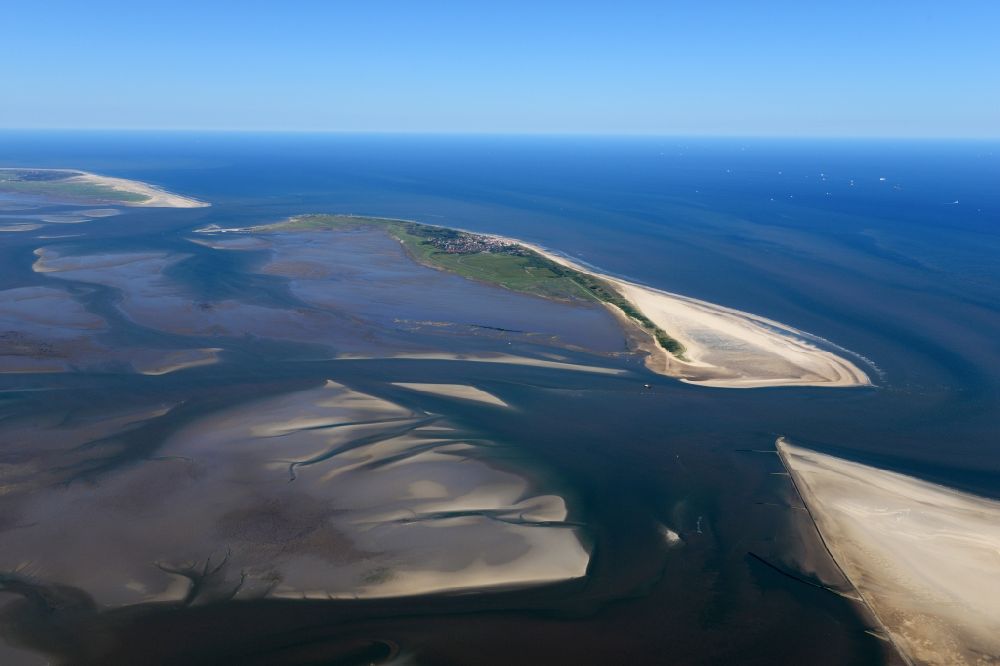 Wangerland from above - Wadden Sea of North Sea Coast in Wangerland in the state Lower Saxony