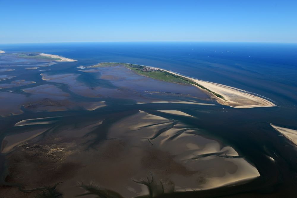 Aerial image Wangerland - Wadden Sea of North Sea Coast in Wangerland in the state Lower Saxony