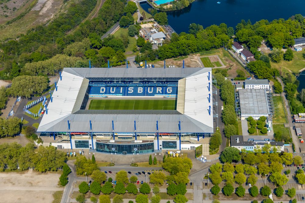 Aerial photograph Duisburg - Wedau Sports Park with the MSV-Arena in the district Neudorf-Sued in Duisburg at Ruhrgebiet in North Rhine-Westphalia
