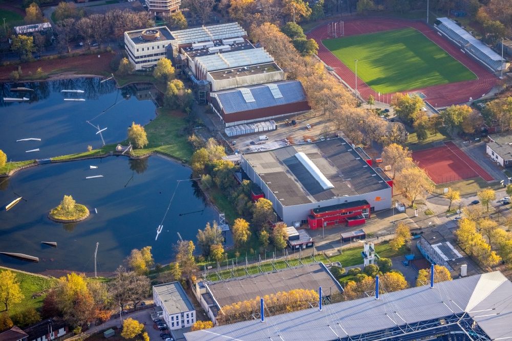 Aerial image Duisburg - Wedau Sports Park with the MSV-Arena (formerly Wedaustadion) in Duisburg in North Rhine-Westphalia