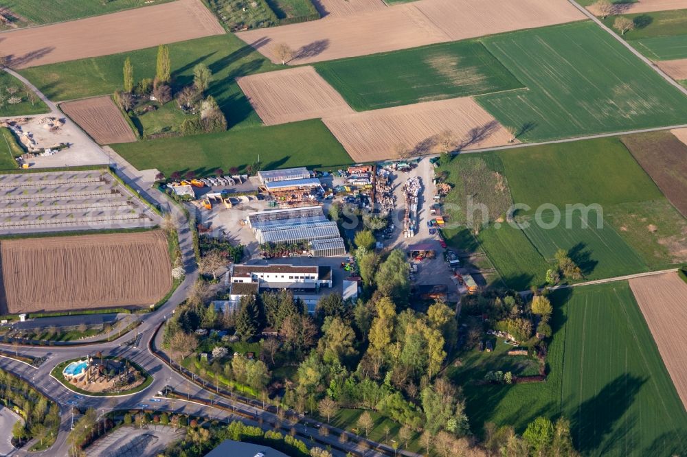 Aerial photograph Rust - Nursery of the locked down Leisure-Park Europa Park in Rust in the state Baden-Wuerttemberg, Germany