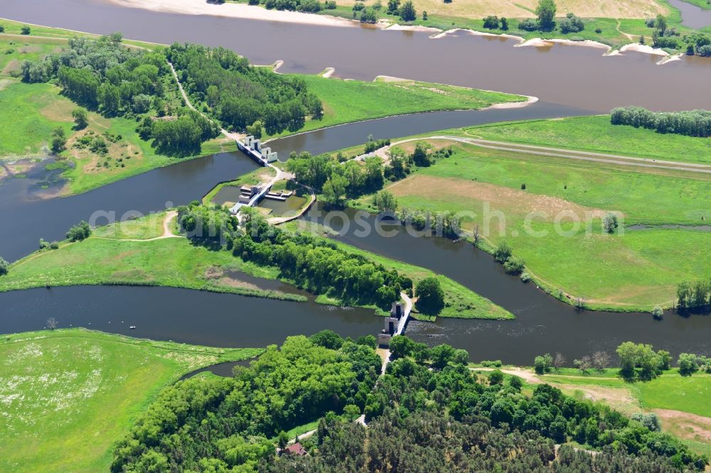 Quitzöbel from above - Weirgroup Quitzoebel between the Elbe and Havel river in the state Brandenburg / Saxony-Anhalt