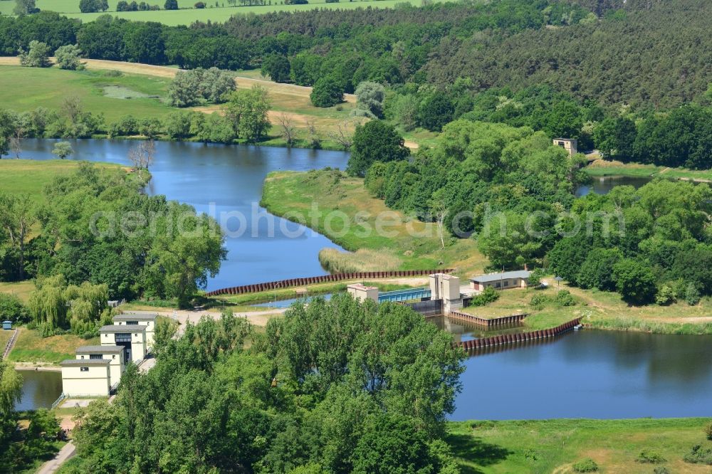 Quitzöbel from above - Weirgroup Quitzoebel between the Elbe and Havel river in the state Brandenburg / Saxony-Anhalt