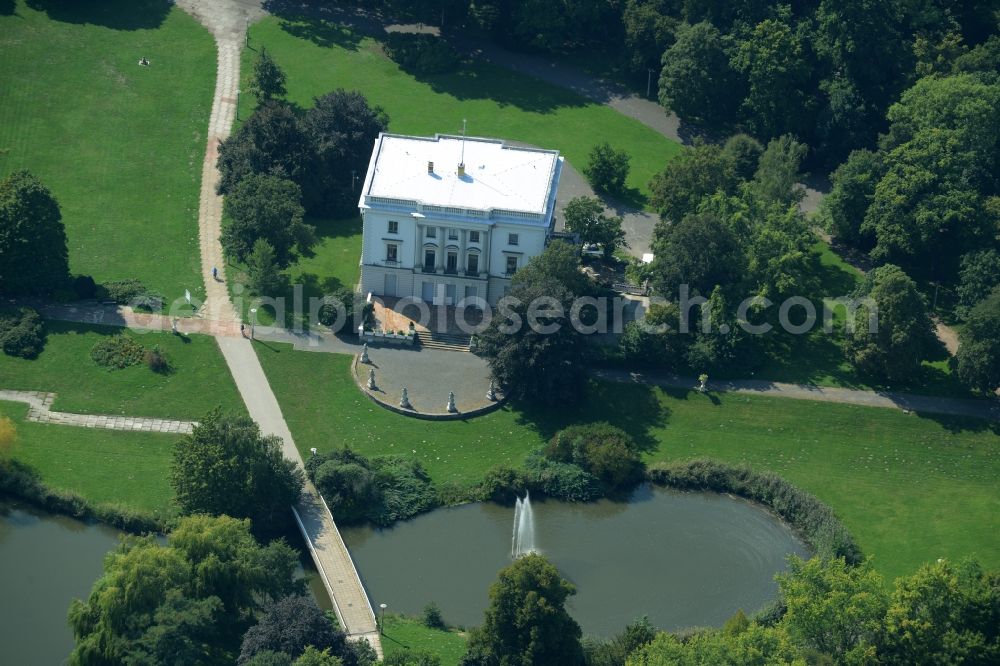 Markkleeberg from the bird's eye view: White House in agra-park in Markkleeberg in the state of Saxony. The landmark is used as an events location and the civil registry office