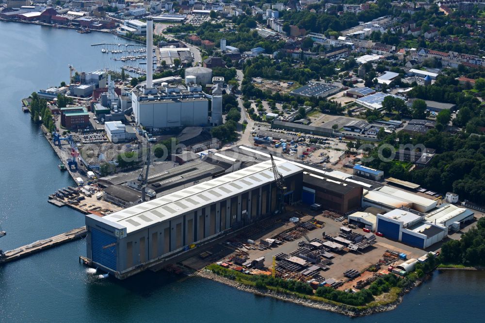 Aerial image Flensburg - Shipyard - site of the Flensburger Schiffbau in the district Nordstadt in Flensburg in the state Schleswig-Holstein, Germany