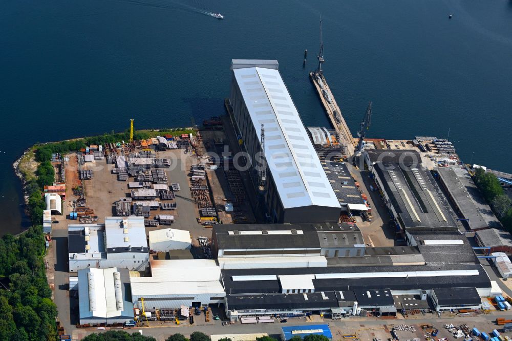 Aerial image Flensburg - Shipyard - site of the Flensburger Schiffbau in the district Nordstadt in Flensburg in the state Schleswig-Holstein, Germany