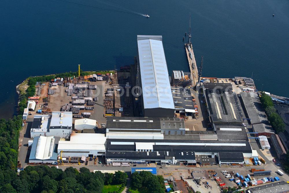 Aerial photograph Flensburg - Shipyard - site of the Flensburger Schiffbau in the district Nordstadt in Flensburg in the state Schleswig-Holstein, Germany