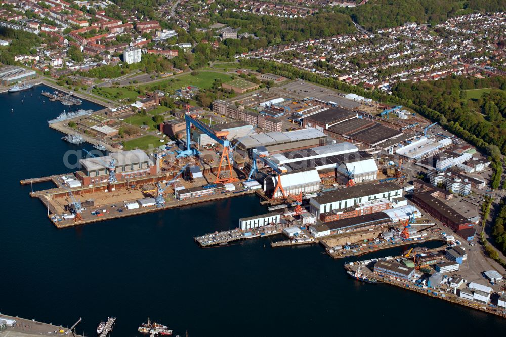 Aerial photograph Kiel - Shipyard - site of the Lindenau Shipyard in Kiel in the state Schleswig-Holstein, Germany