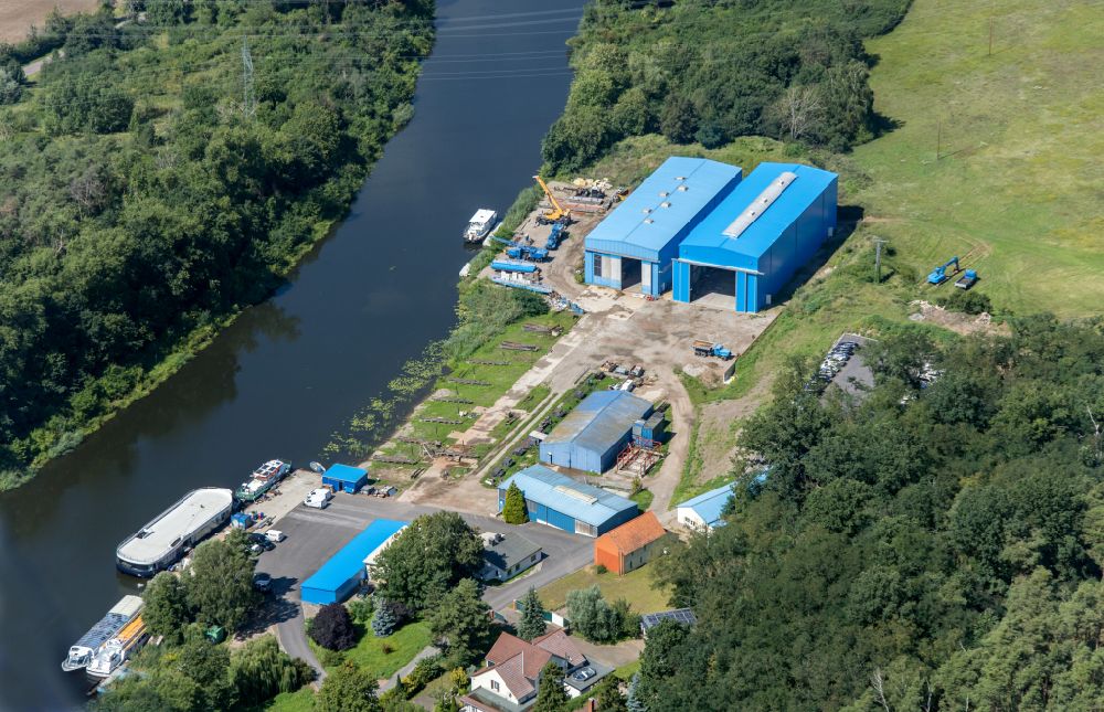 Aerial photograph Elbe-Parey - Shipyard Bolle in Elbe-Parey in the state Saxony-Anhalt, Germany
