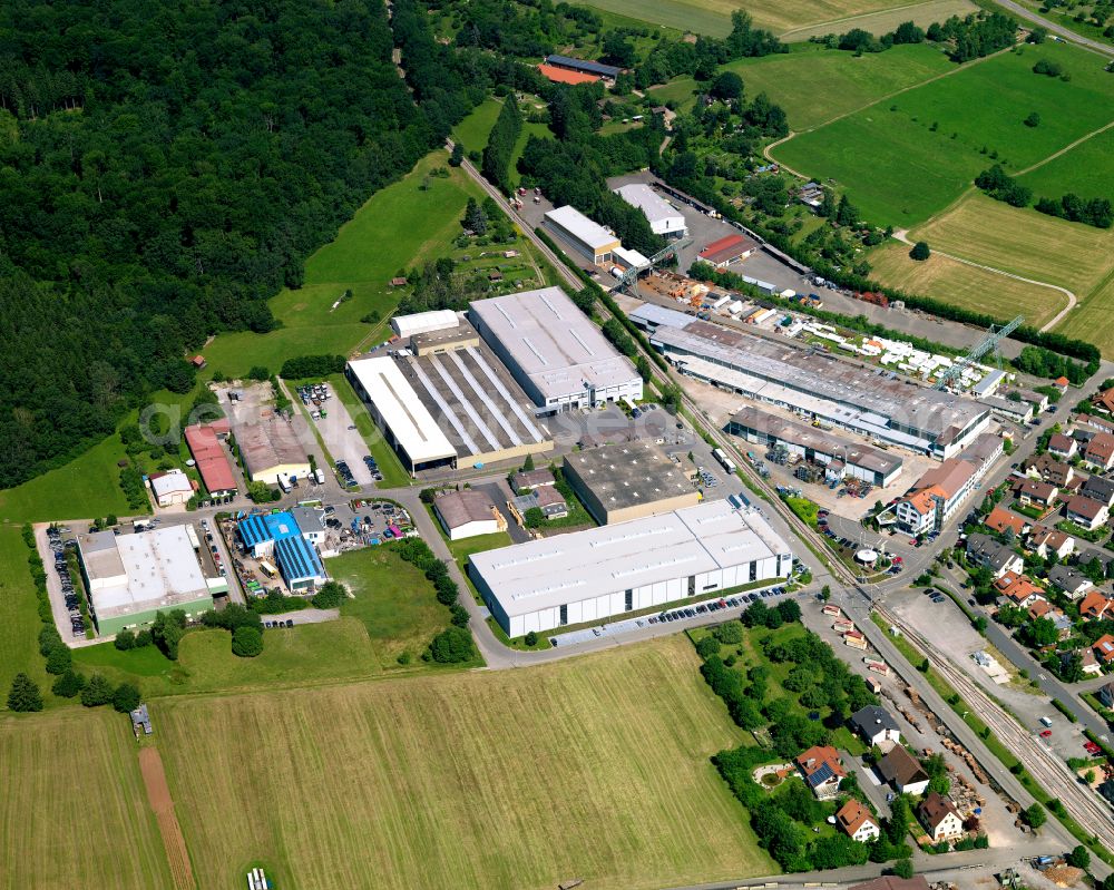 Dettenhausen from above - Building and production halls on the premises of Alfred Ritter GmbH & Co. KG in Dettenhausen in the state Baden-Wuerttemberg, Germany