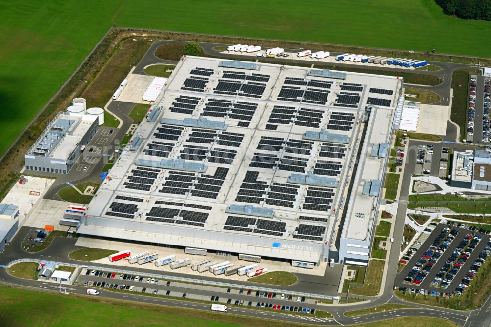 Aerial photograph Kamenz - Building and production halls on the premises of AccuMotive on Nordstrasse in the district Bernbruch in Kamenz in the state Saxony, Germany