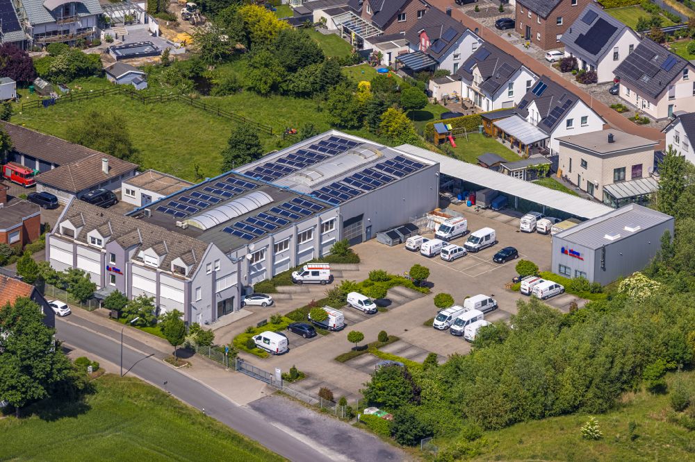 Aerial image Hamm - Building and production halls on the premises Alfred Pieper GmbH on street Auf dem Daberg in Hamm at Ruhrgebiet in the state North Rhine-Westphalia, Germany