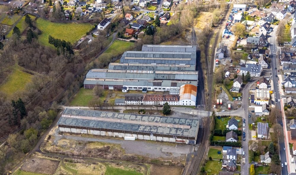 Kreuztal from the bird's eye view: Plant site of the old factory of Bender-Ferndorf Rohr GmbH am Muehlenweg in the district Ferndorf in Kreuztal on Siegerland in the state North Rhine-Westphalia, Germany