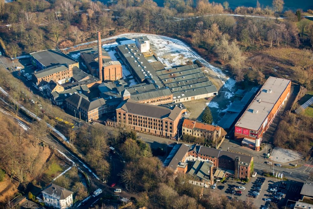 Aerial image Mülheim an der Ruhr - Plant site of the old factory of LLM Lindgens Ledermanufaktur GmbH on Kassenberg in Muelheim on the Ruhr in the state North Rhine-Westphalia, Germany
