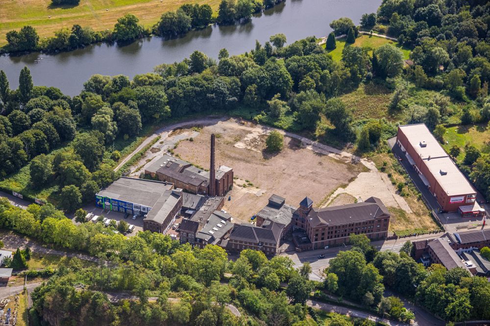 Mülheim an der Ruhr from the bird's eye view: Plant site of the old factory of LLM Lindgens Ledermanufaktur GmbH on Kassenberg in Muelheim on the Ruhr in the state North Rhine-Westphalia, Germany
