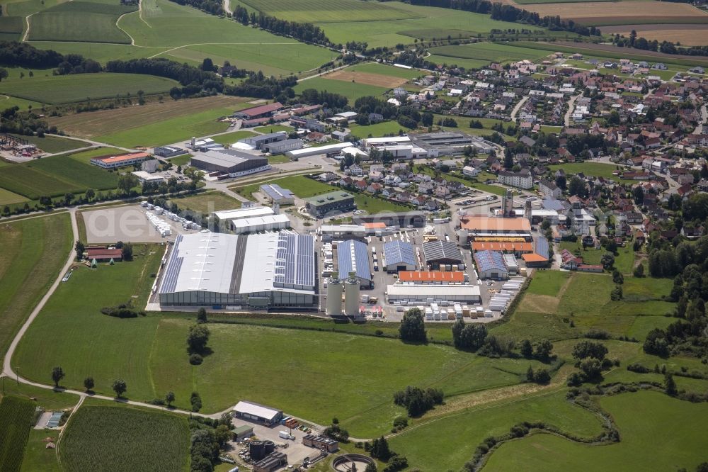 Aerial image Ziemetshausen - Buildings and production halls on the premises of the company Asta Holzwerk GmbH in Ziemetshausen in the state Bavaria, Germany