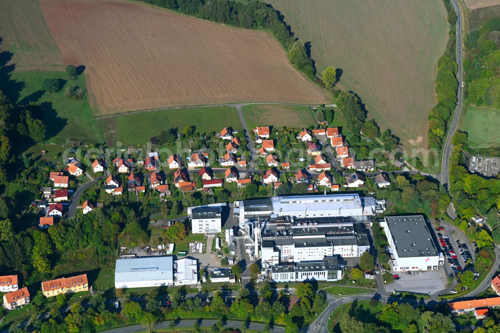 Bad Gandersheim from above - Building and production halls on the premises Auer Lighting GmbH on street Hildesheimer Strasse in Bad Gandersheim in the state Lower Saxony, Germany