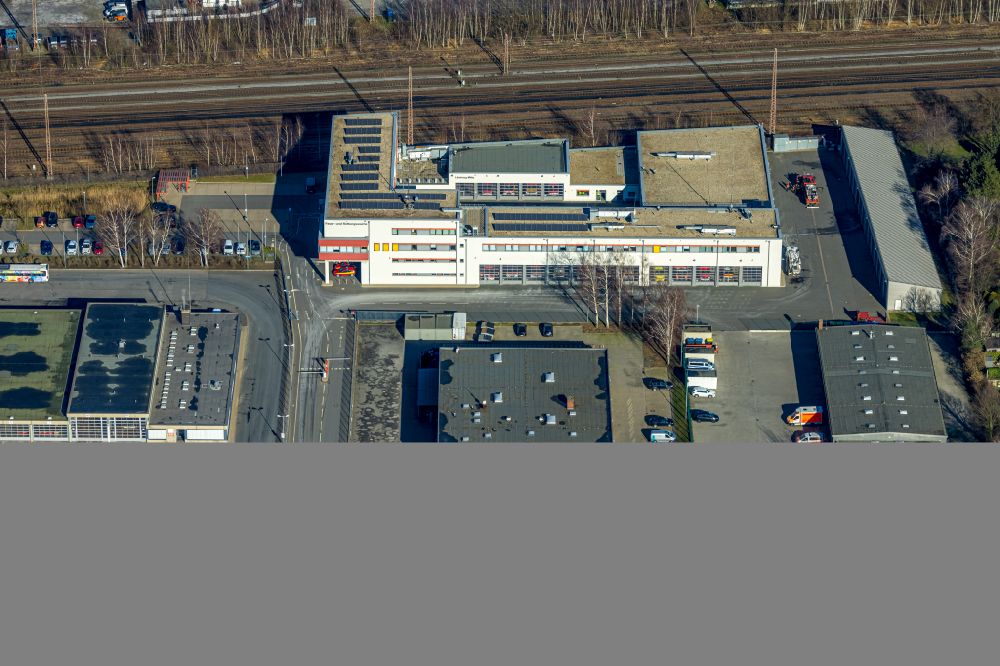 Aerial photograph Lünen - Building and production halls on the premises of Aurubis AG in Luenen at Ruhrgebiet in the state North Rhine-Westphalia, Germany