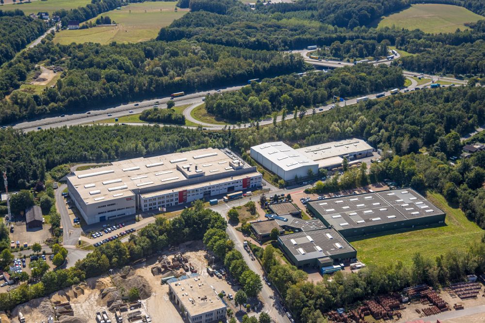 Sprockhövel from above - Building and production halls on the premises of WKW Faulenbach Automotive Hasslinghausen in Sprockhoevel in the state North Rhine-Westphalia