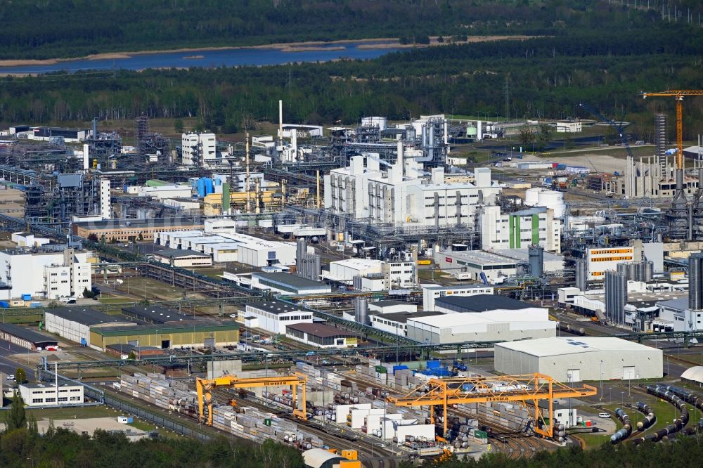 Aerial photograph Schwarzheide - Factory premises of BASF Schwarzheide GmbH in Brandenburg
