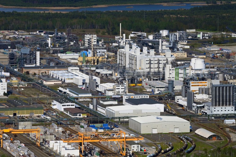 Aerial image Schwarzheide - Factory premises of BASF Schwarzheide GmbH in Brandenburg