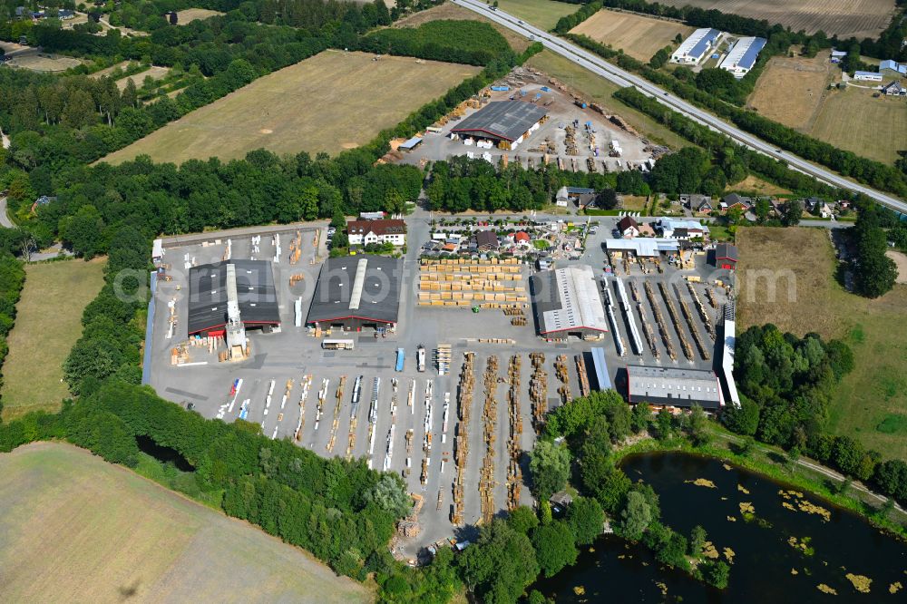 Aerial photograph Daldorf - Building and production halls on the premises Bernd Jorkisch GmbH & Co. KG on street Hoken in Daldorf in the state Schleswig-Holstein, Germany