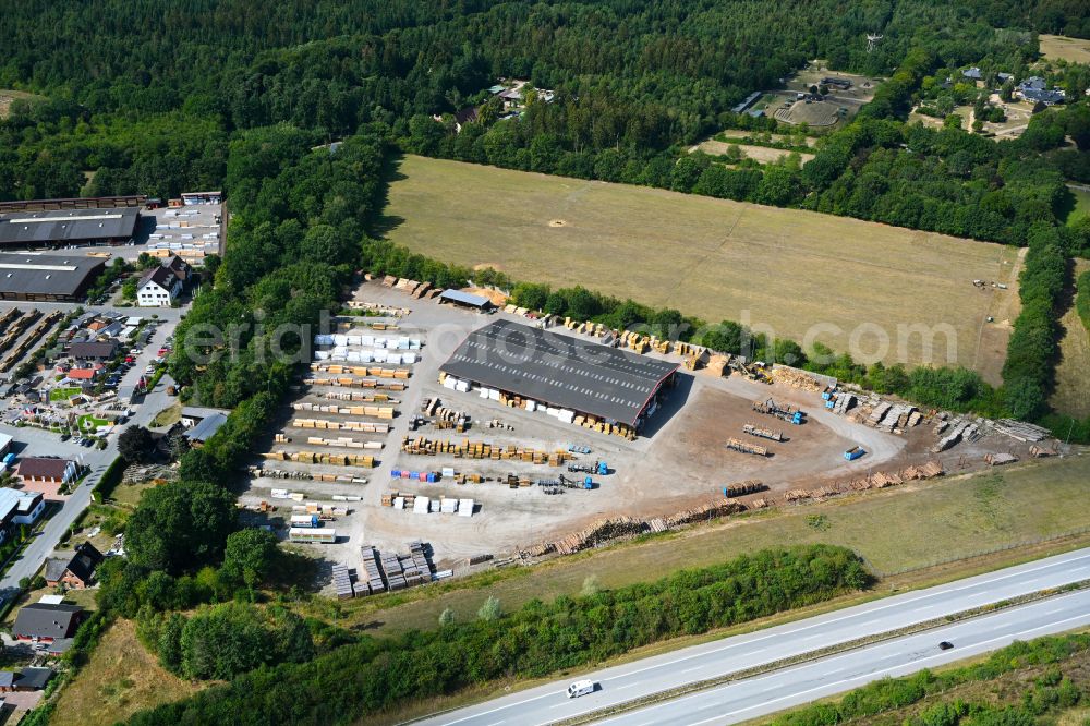 Daldorf from above - Building and production halls on the premises Bernd Jorkisch GmbH & Co. KG on street Hoken in Daldorf in the state Schleswig-Holstein, Germany