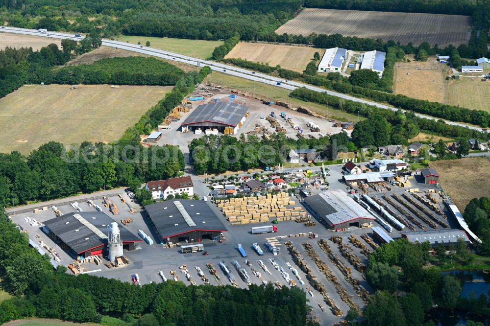 Aerial image Daldorf - Building and production halls on the premises Bernd Jorkisch GmbH & Co. KG on street Hoken in Daldorf in the state Schleswig-Holstein, Germany