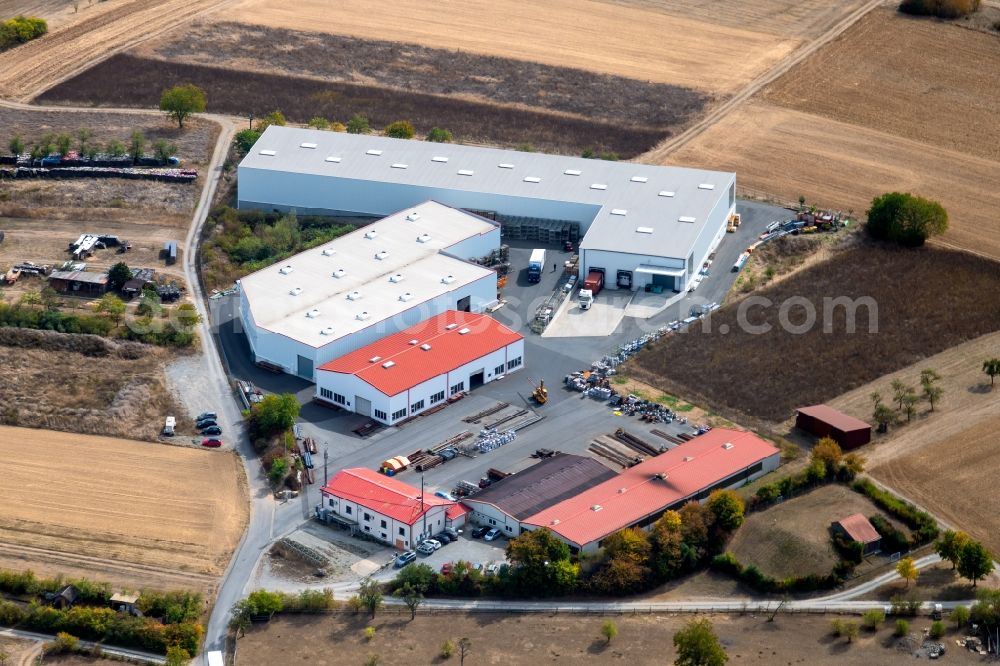Steinfeld from the bird's eye view: Building and production halls on the premises of BGW-Bohr GmbH on Kastanienstrasse in Steinfeld in the state Bavaria, Germany