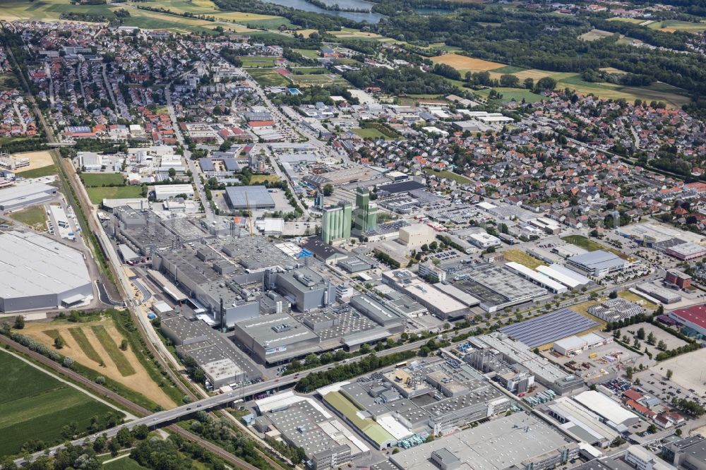 Aerial image Landshut - Building and production halls on the premises of BMW factory 4.1 Landshut on Ohmstrasse in Landshut in the state Bavaria, Germany