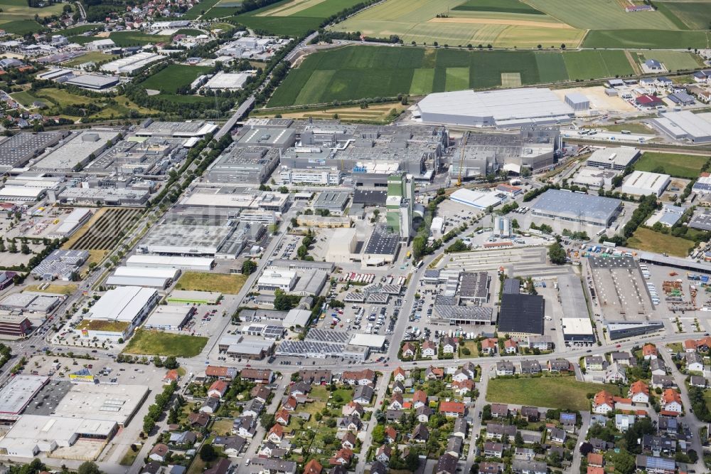 Aerial image Landshut - Building and production halls on the premises of BMW factory 4.1 Landshut on Ohmstrasse in Landshut in the state Bavaria, Germany