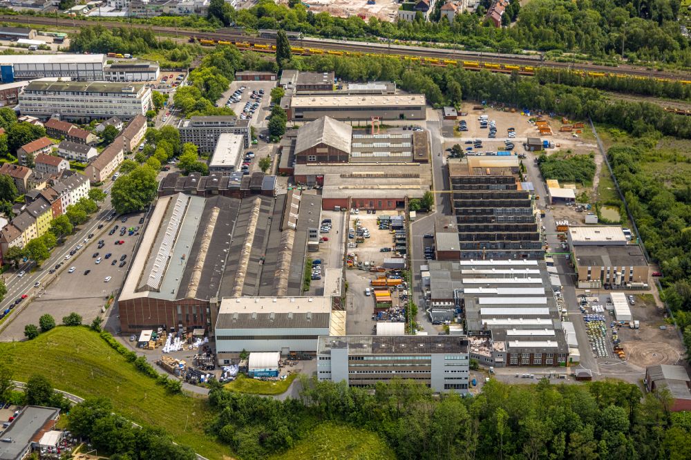 Bochum from above - Building and production halls on the premises Bochumer Eisenhuette GmbH & Co. KG on street Bessemerstrasse in the district Wiemelhausen in Bochum at Ruhrgebiet in the state North Rhine-Westphalia, Germany