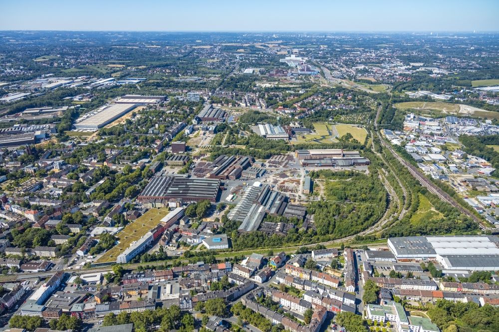Aerial image Bochum - Building and production halls on the premises of Bochumer Verein Verkehrstechnik GmbH on Alleestrasse in Bochum in the state North Rhine-Westphalia, Germany