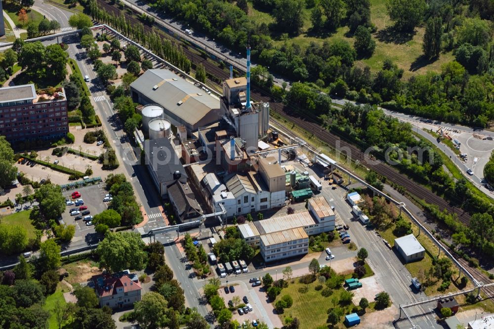 Ingelheim am Rhein from above - Building and production halls on the premises of the chemical manufacturers Boehringer Ingelheim Pharma GmbH & Co. KG in Ingelheim am Rhein in the state Rhineland-Palatinate, Germany
