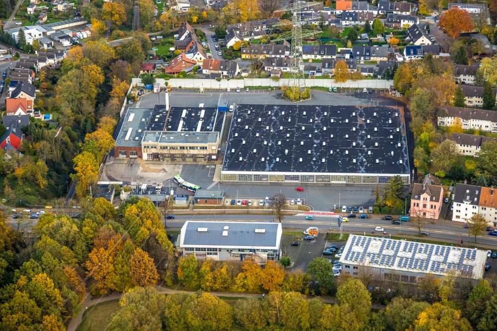 Aerial photograph Bochum - Building and production halls on the premises BOGESTRA AG on Hattinger Strasse in Bochum in the state North Rhine-Westphalia, Germany