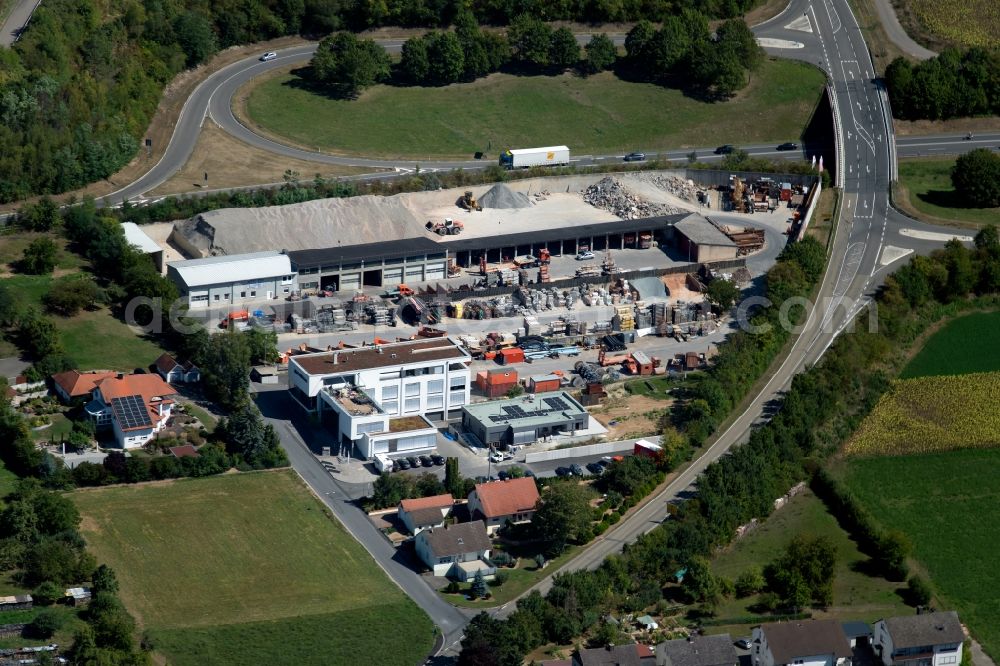 Aerial photograph Tauberbischofsheim - Building and production halls on the premises of Boller-Bau GmbH Gruensfelof Str. in the district Distelhausen in Tauberbischofsheim in the state Baden-Wurttemberg, Germany