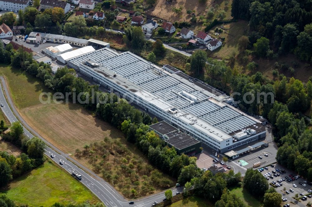 Aerial photograph Lohr am Main - Building and production halls on the premises of Bosch Rexroth AG on Partensteiner Strasse in Lohr am Main in the state Bavaria, Germany