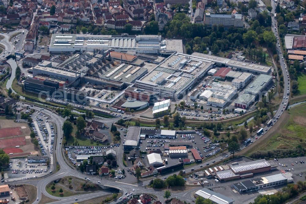 Lohr am Main from above - Building and production halls on the premises of Bosch Rexroth AG Zum Eisengiesser in Lohr am Main in the state Bavaria, Germany