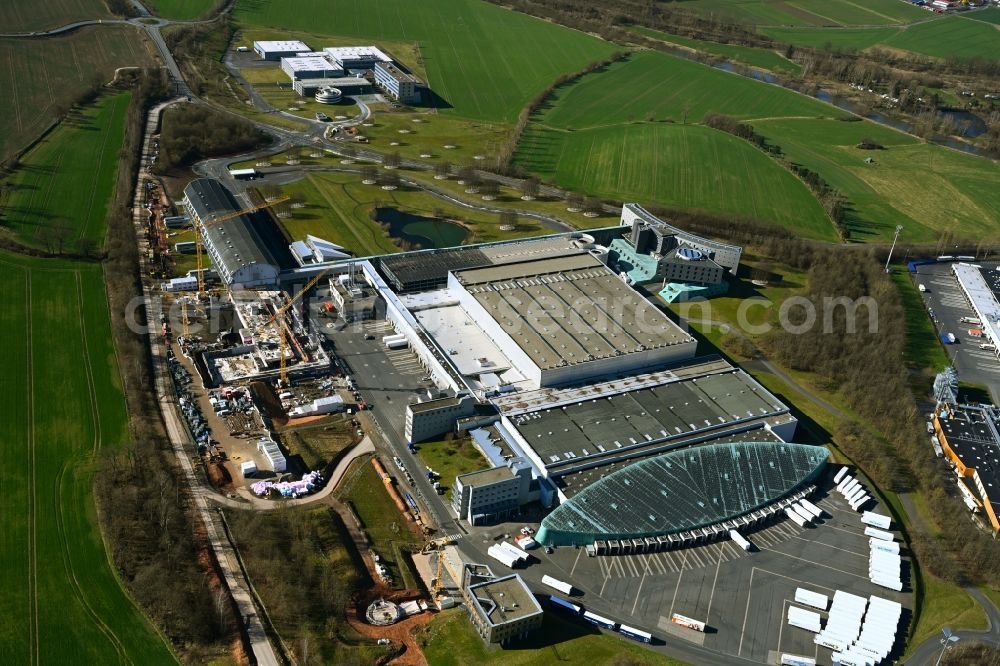 Aerial image Melsungen - Building and production halls on the premises of B. Braun Melsungen AG in Melsungen in the state Hesse