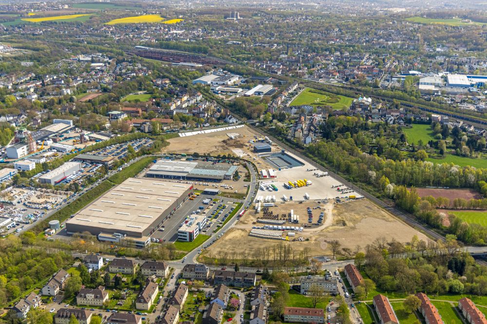Aerial image Werne - Building and production halls on the premises BROCK Kehrtechnik GmbH on street Arnoldschacht in Werne at Ruhrgebiet in the state North Rhine-Westphalia, Germany