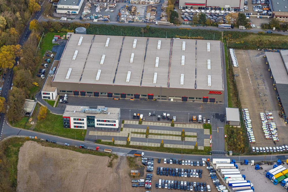 Werne from the bird's eye view: Building and production halls on the premises BROCK Kehrtechnik GmbH on street Arnoldschacht in Werne at Ruhrgebiet in the state North Rhine-Westphalia, Germany