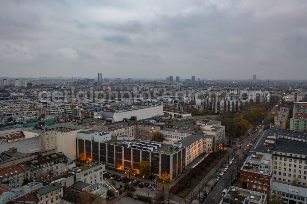 Berlin from above - Building and production halls on the premises of der Bundesdruckerei in the district Kreuzberg in Berlin