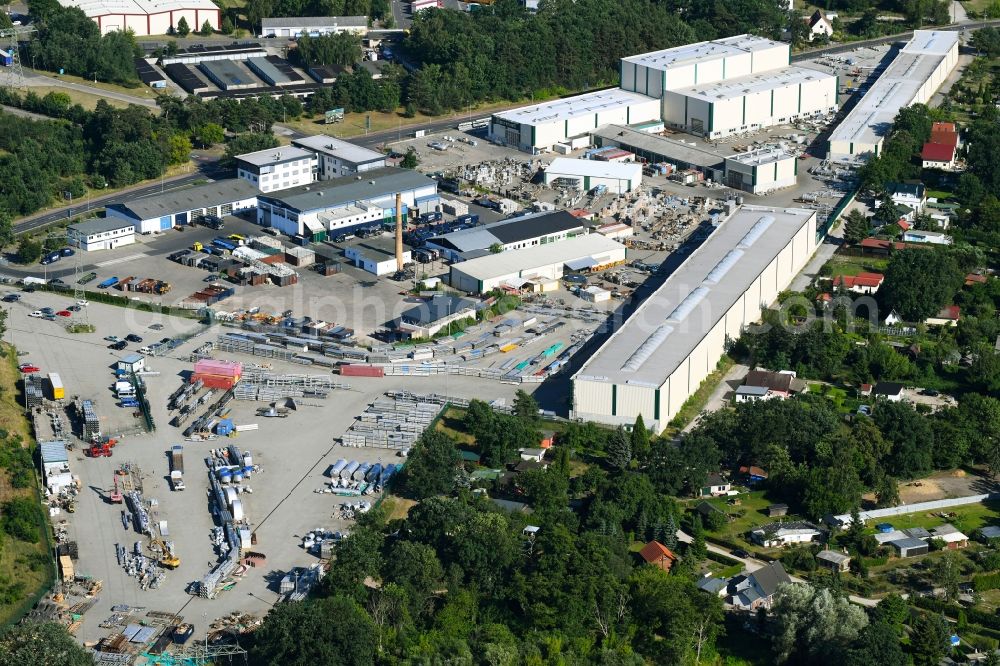 Aerial image Schwedt/Oder - Building and production halls on the premises of BUTTING Anlagenbau GmbH & Co. KG on Kuhheide in the district Vierraden in Schwedt/Oder in the state Brandenburg, Germany
