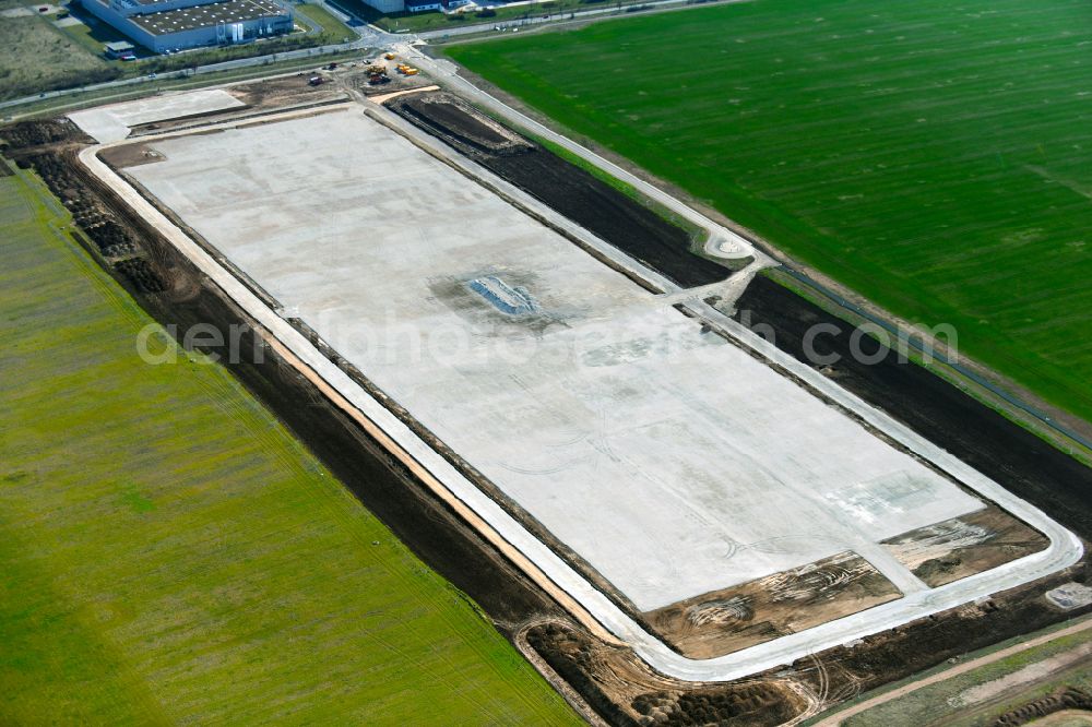 Aerial image Amt Wachsenburg - Factory premises of Contemporary Amperex Technology Thuringia GmbH Am Luetzer Feld in the district Bittstaedt in the district Rudisleben in Arnstadt in the state Thuringia, Germany