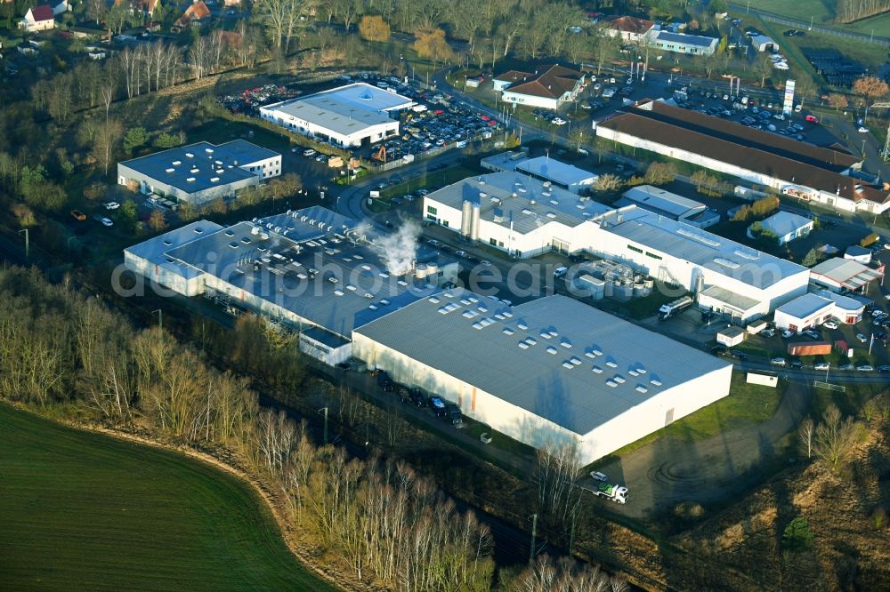 Boizenburg/Elbe from the bird's eye view: Building and production halls on the premises of CCI Boizenburg/ElbeGmbH on Ringstrasse in the district Bahlen in Boizenburg/Elbe in the state Mecklenburg - Western Pomerania, Germany